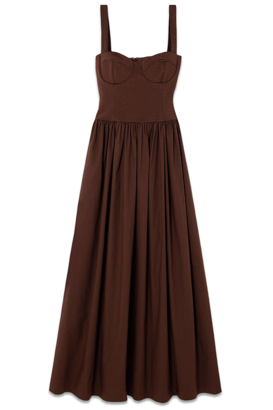 + NET SUSTAIN Knitted And Organic Cotton-poplin Maxi Dress