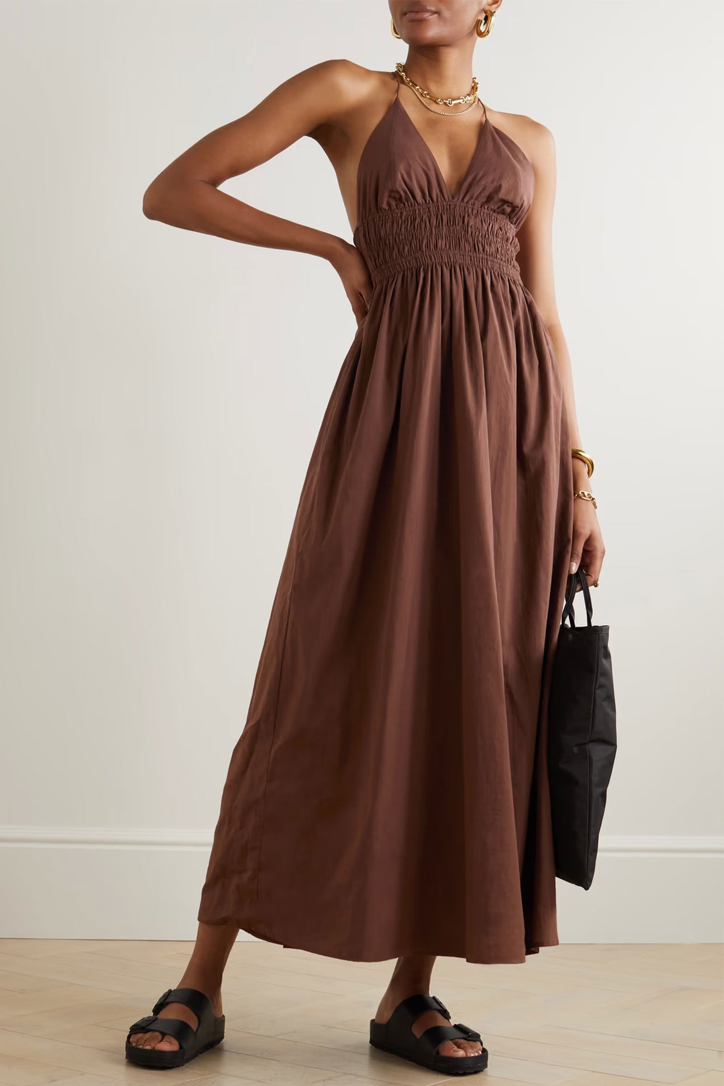 Bisetta Organic Cotton-Voile Maxi Dress