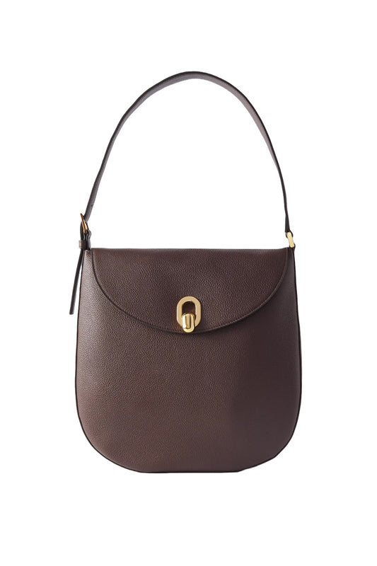 Tondo Large Textured-leather Shoulder Bag