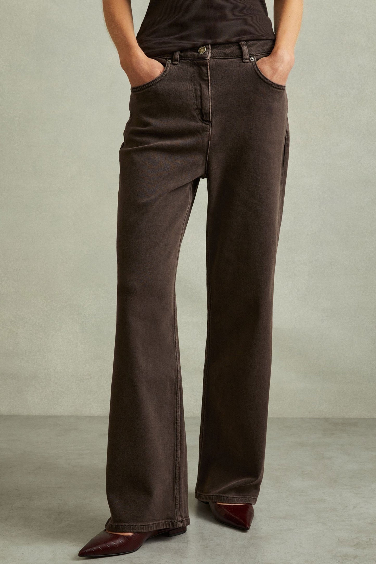 Layla Relaxed Garment Dyed Wide Leg Jeans