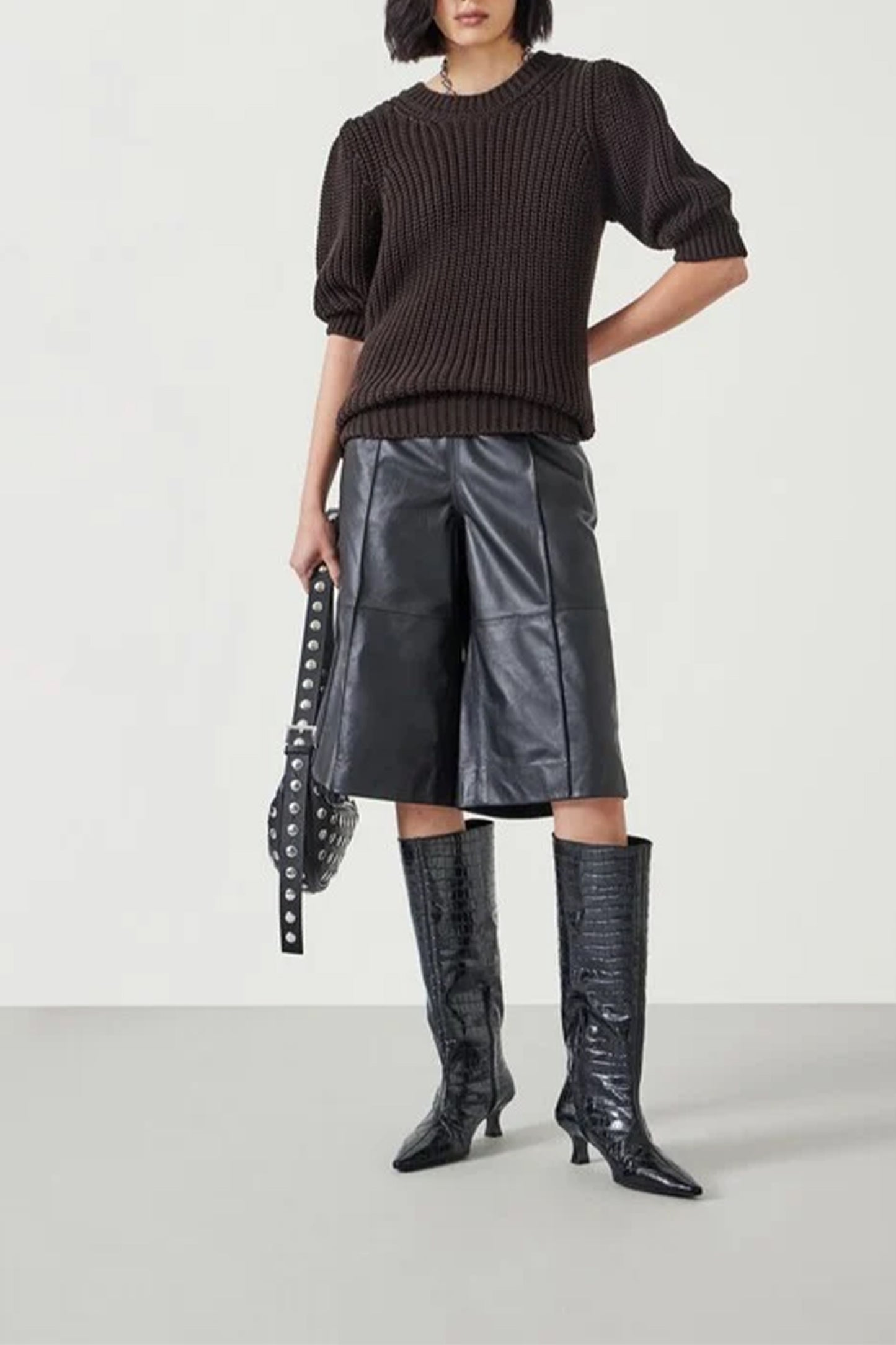 Jessie Cotton Puff Sleeve Ribbed Top