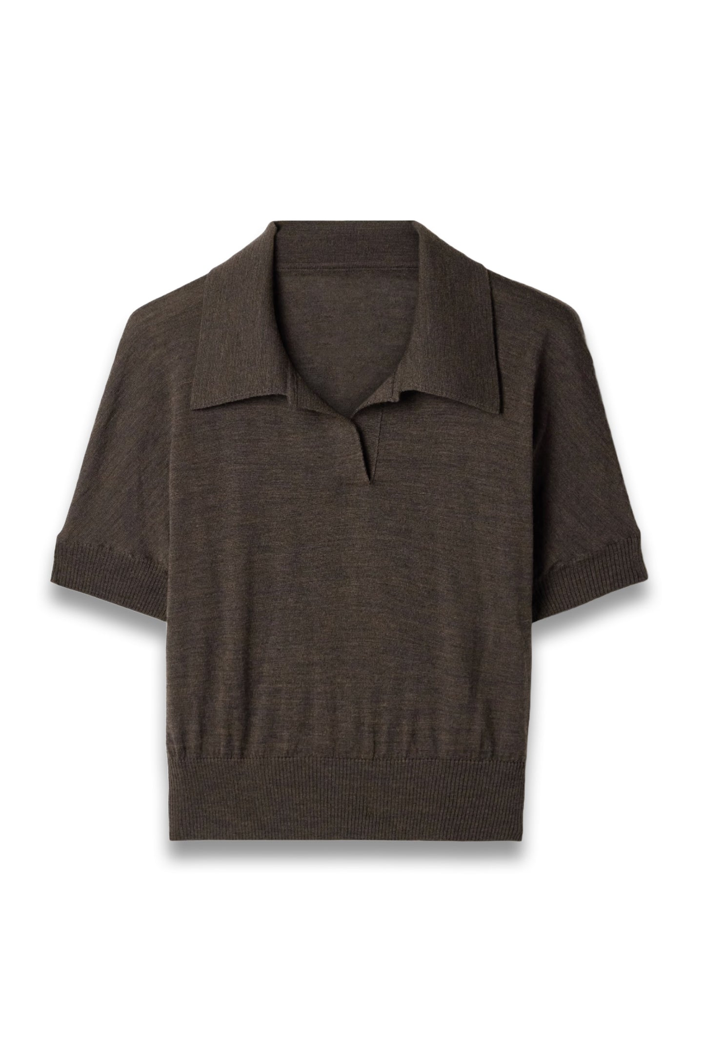 Morgane Cropped Wool-blend Polo Top