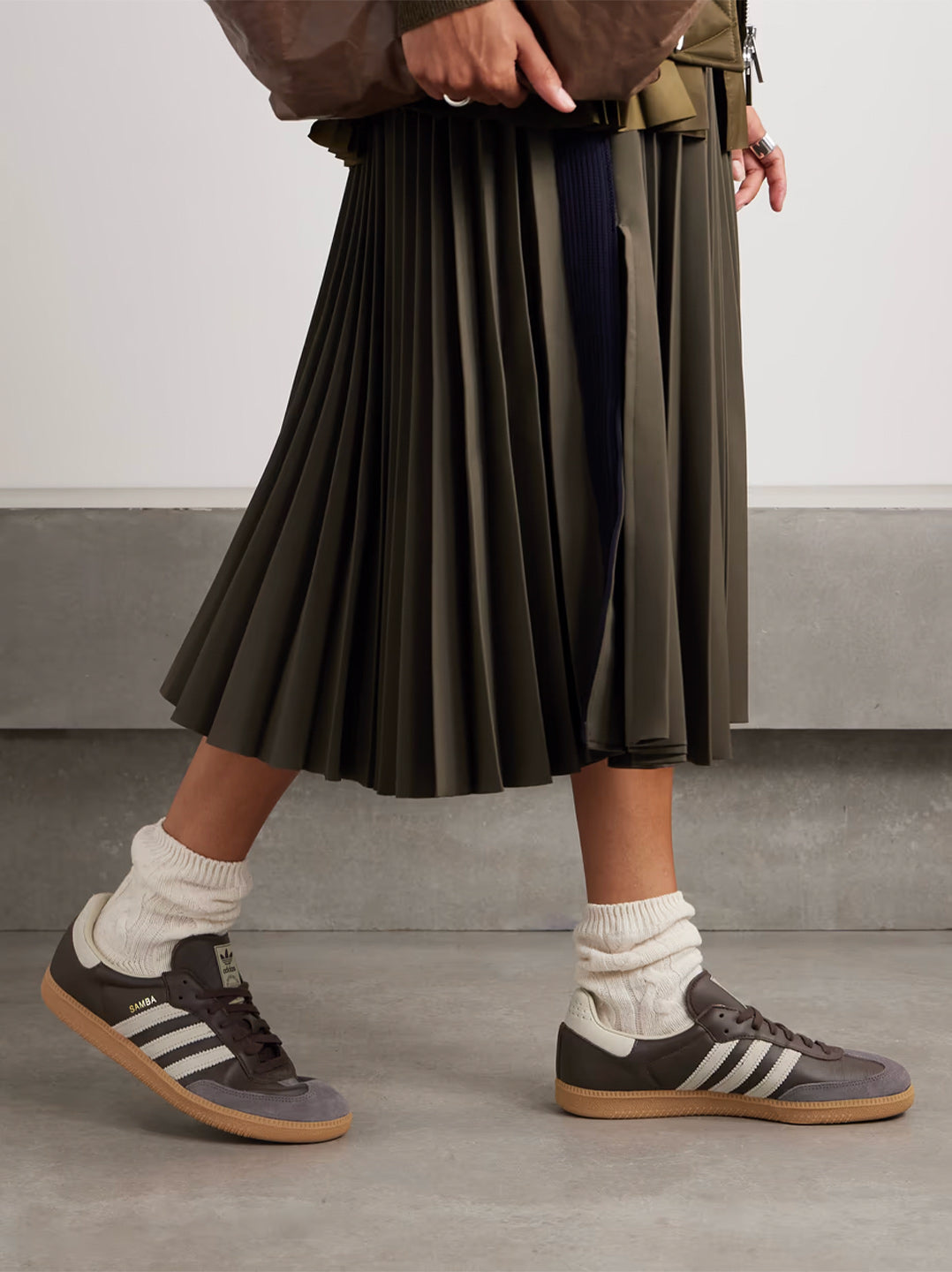 Samba OG suede-trimmed leather sneakers