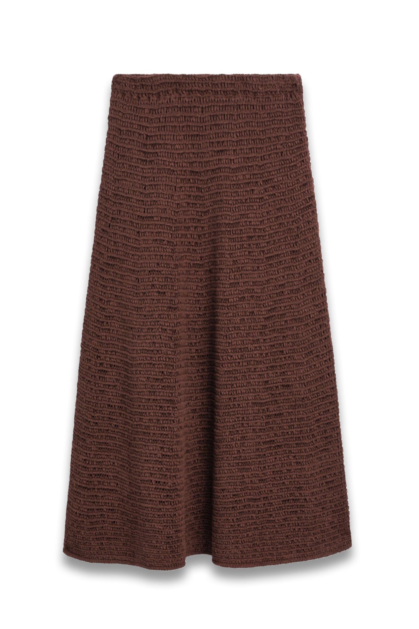 Cotton Blend Crochet Midi Skirt