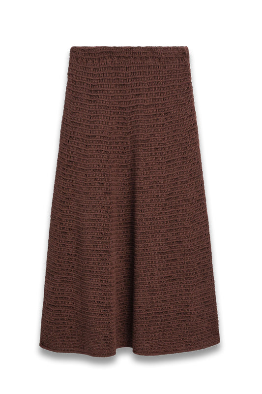 Cotton Blend Crochet Midi Skirt