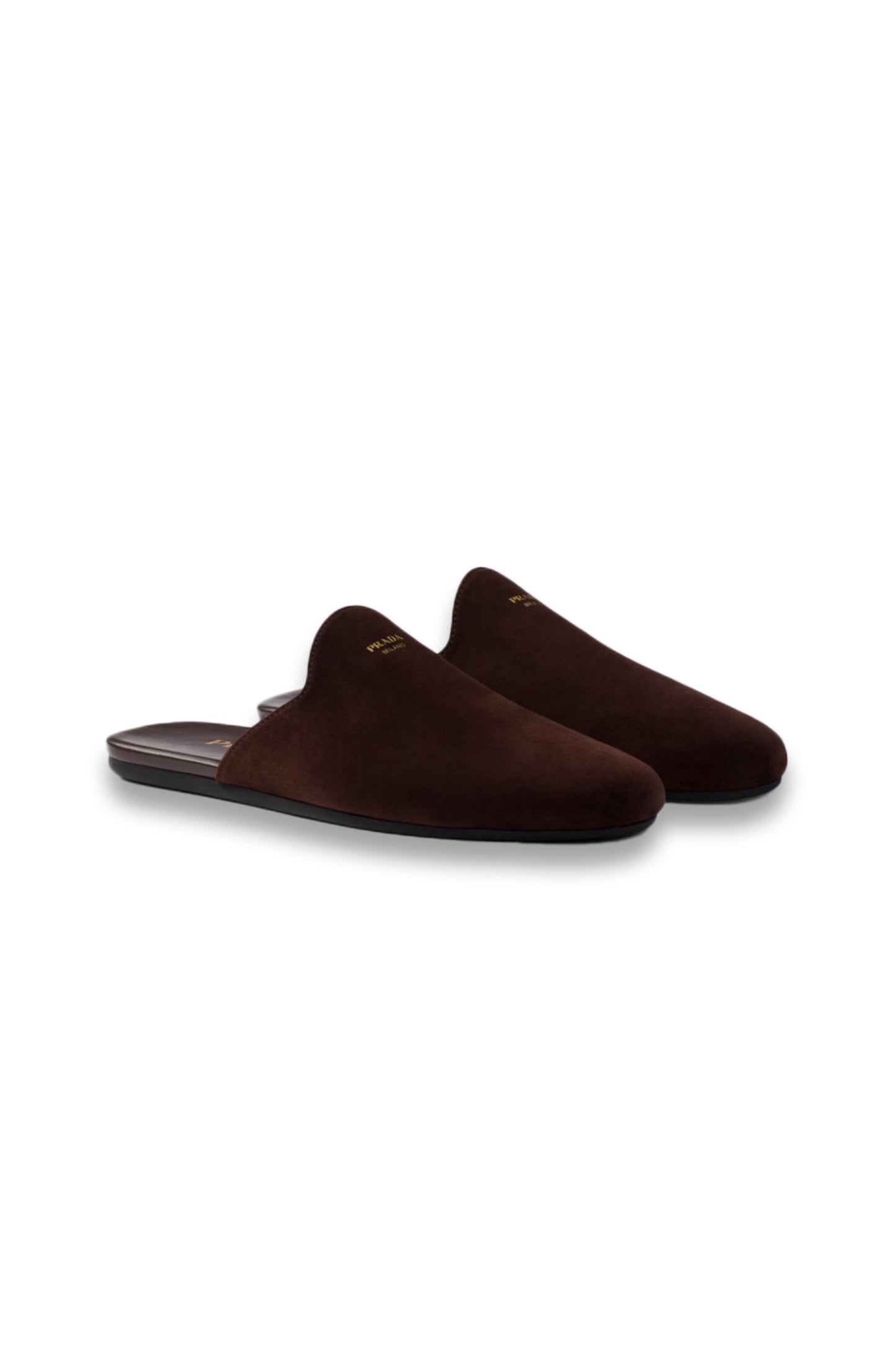 Suede Mules in Dark Brown