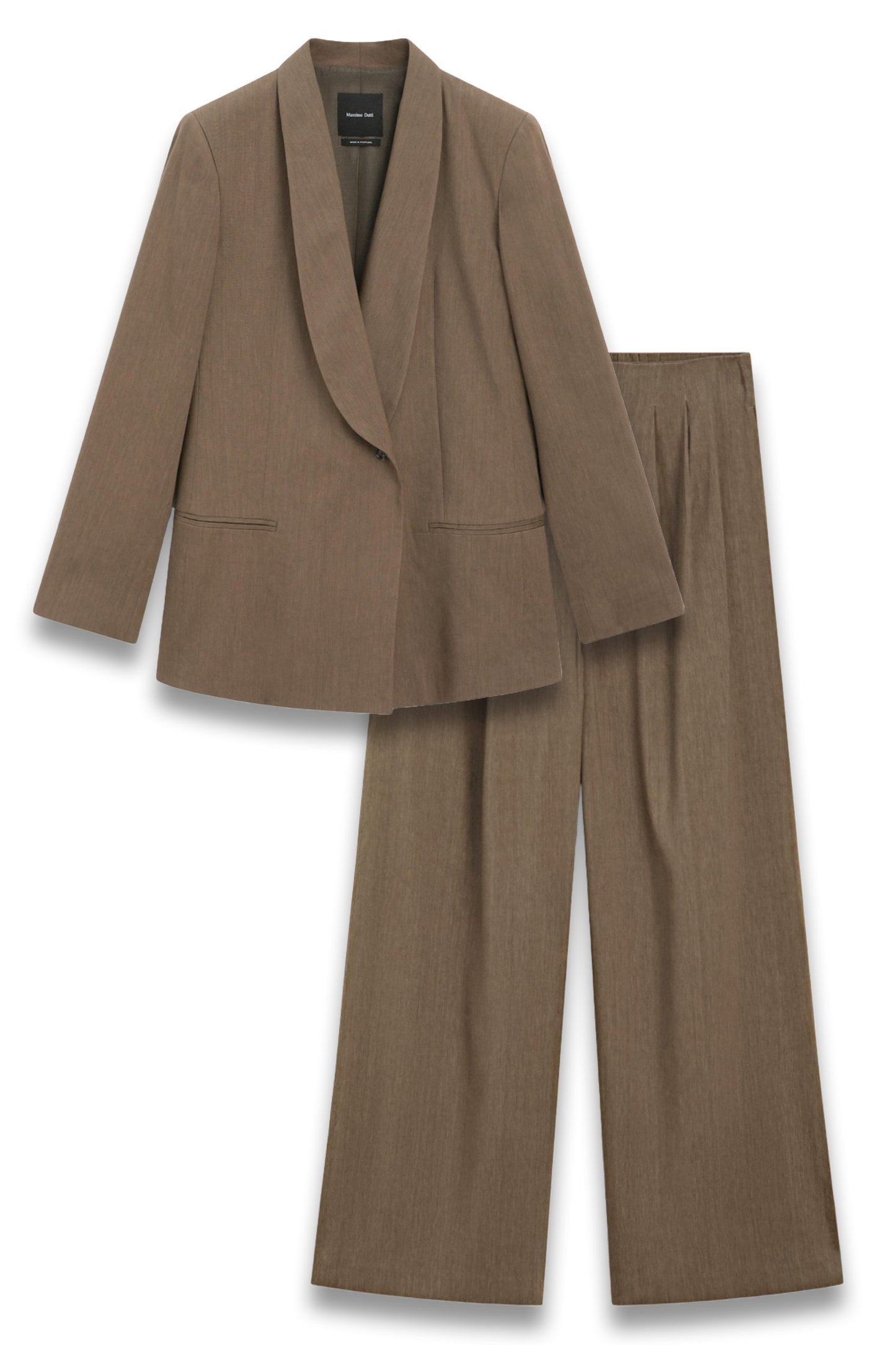 Linen Blend Dinner Jacket And Straight-leg Trousers With Darts