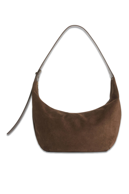 Curved Suede Bag