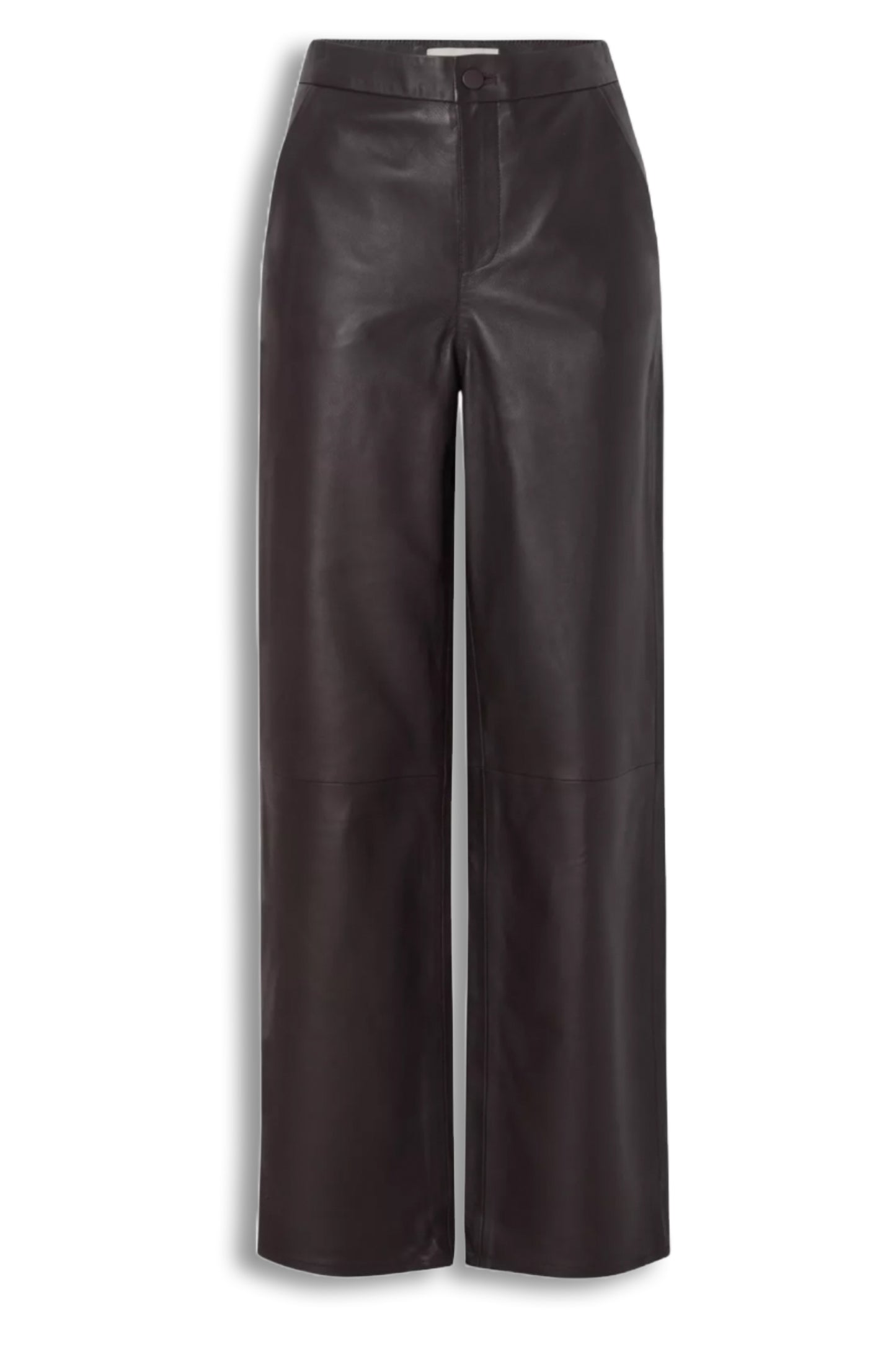 Felise Slip-pocket Wide-leg High-rise Leather Trousers