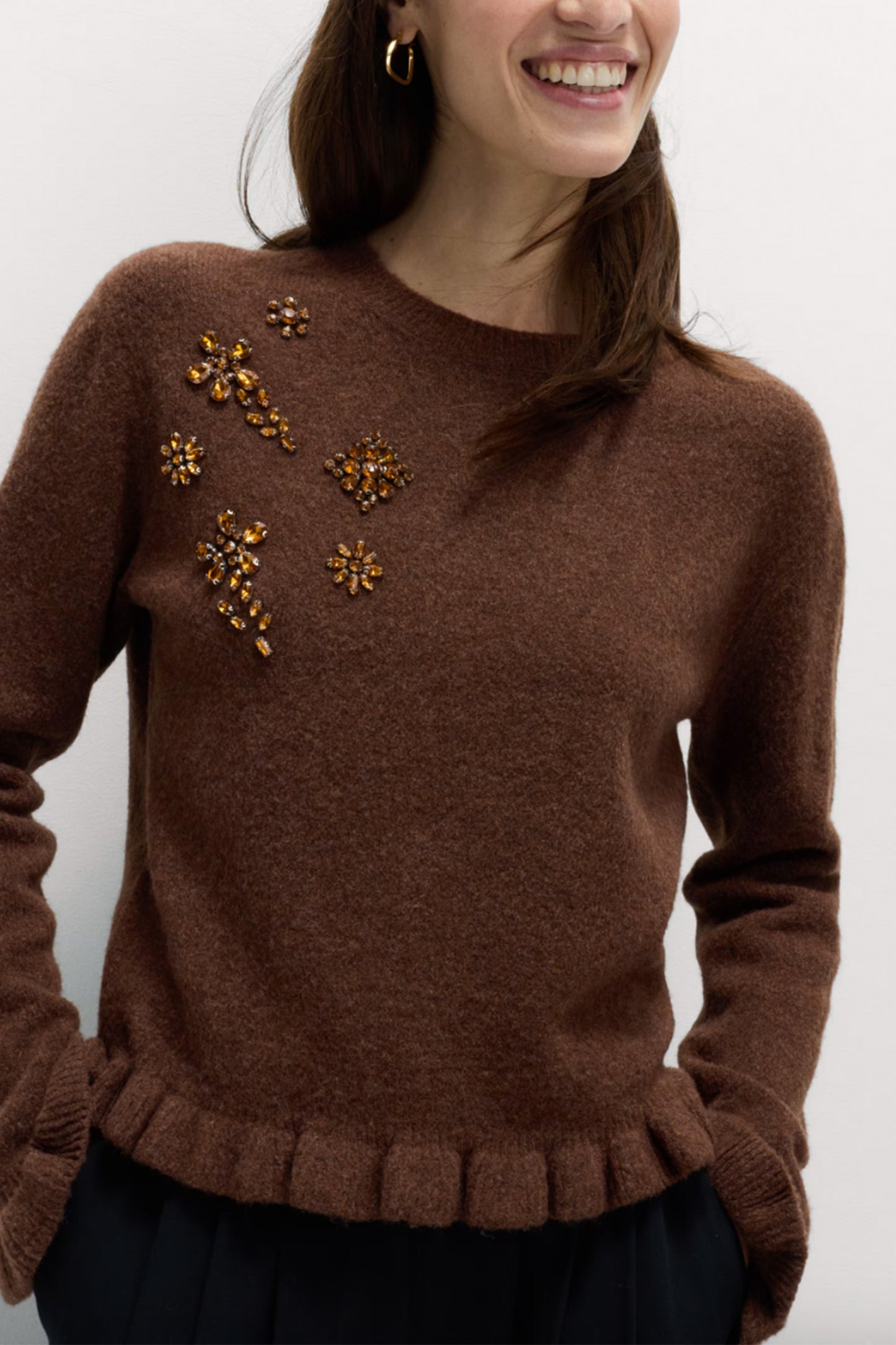 Gem Embellished Jumper with Wool