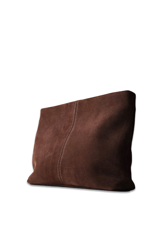 Alice Clutch, Chocolate Suede