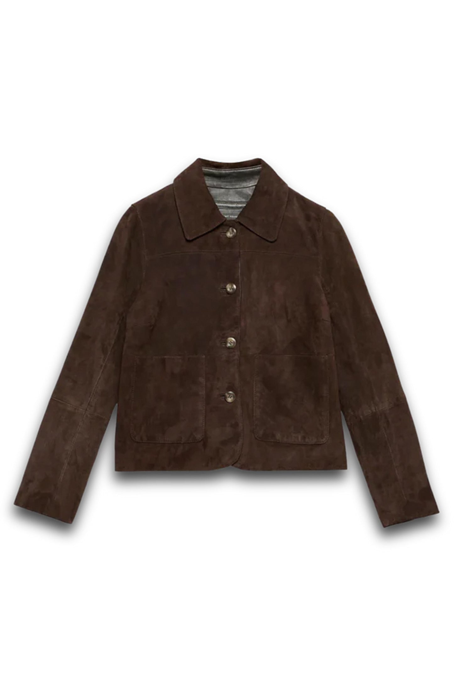 Brown Suede Pocket Detail Jacket
