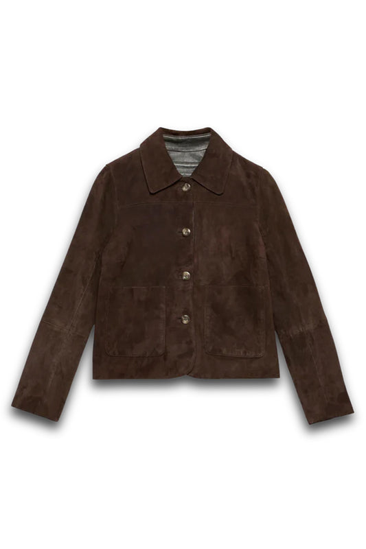 Brown Suede Pocket Detail Jacket