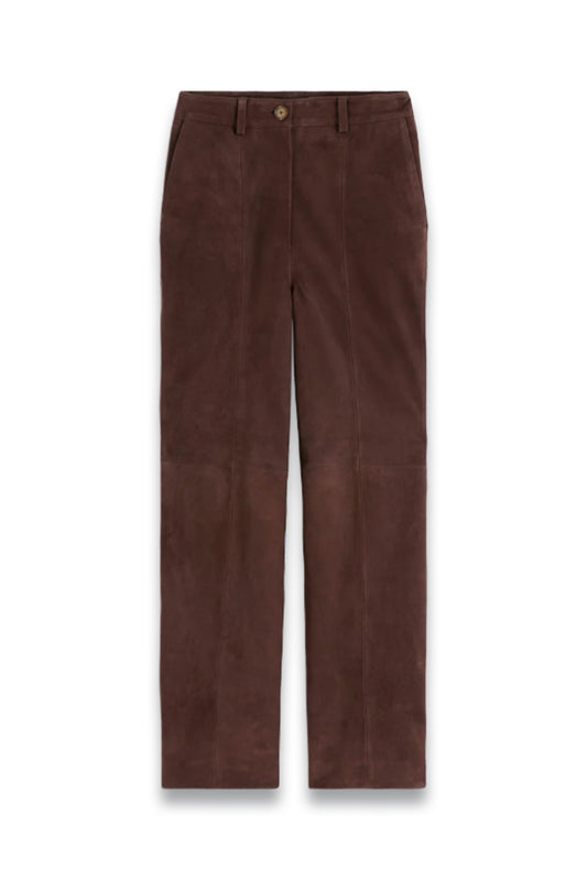 Suede Straight Leg Trousers