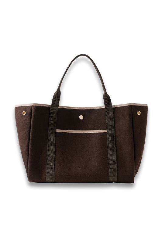 Traversée Whip Leather and Webbing-Trimmed Flannel Tote