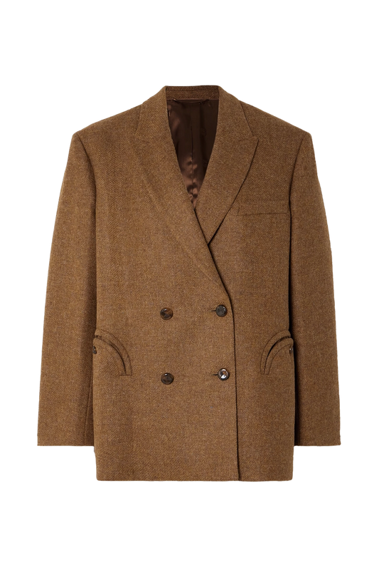 Nightbreak oversized double-breasted wool-tweed blazer