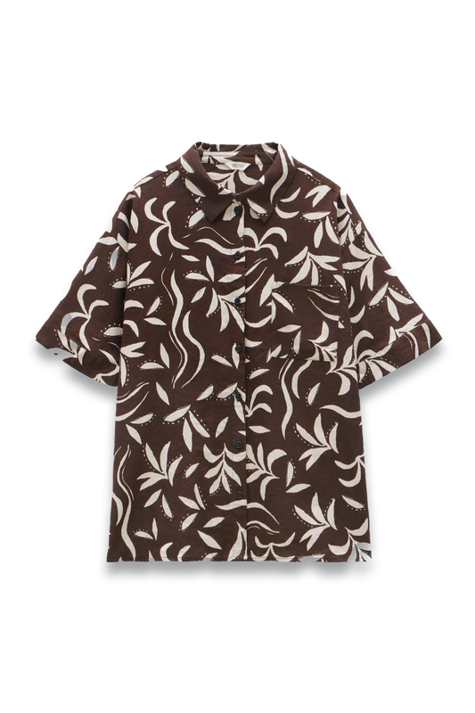 Printed Linen Blend Shirt