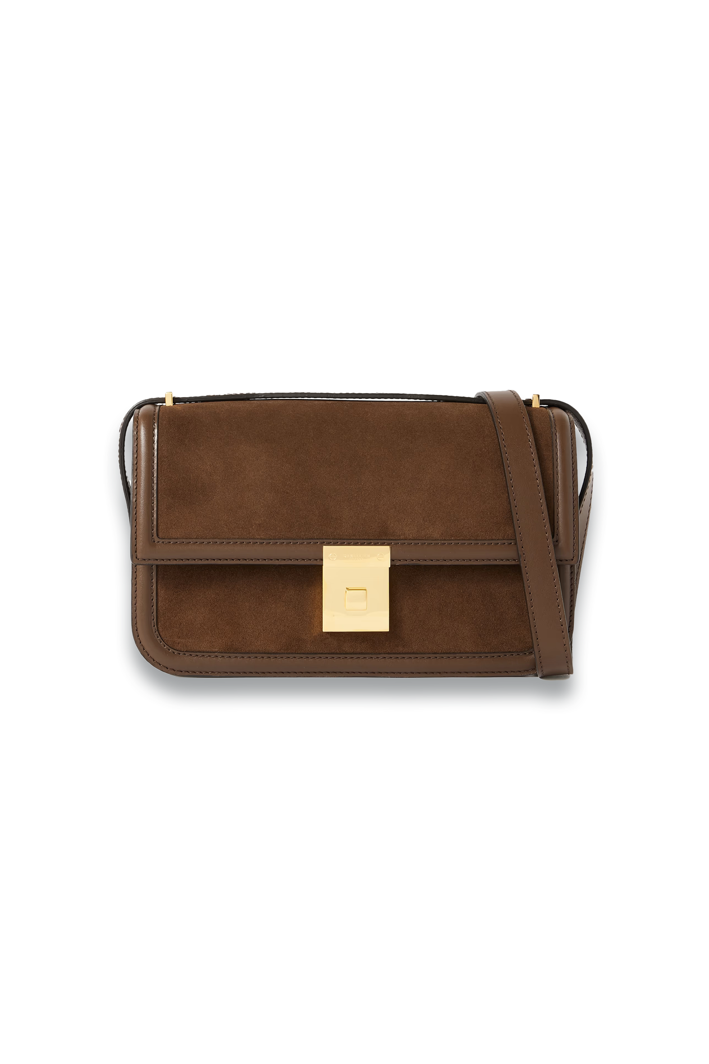 Paris Leather-Trimmed Suede Shoulder Bag