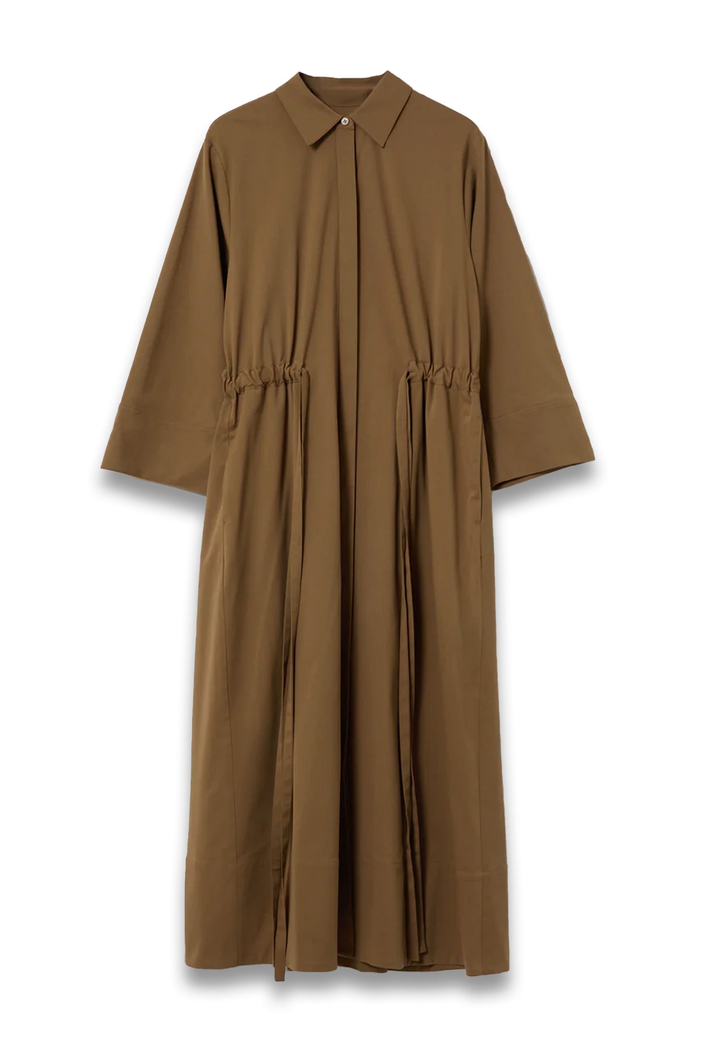 Tie Waist Shirt Dress, Khaki