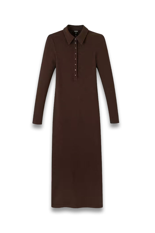 Rib Midi Shirt Dress