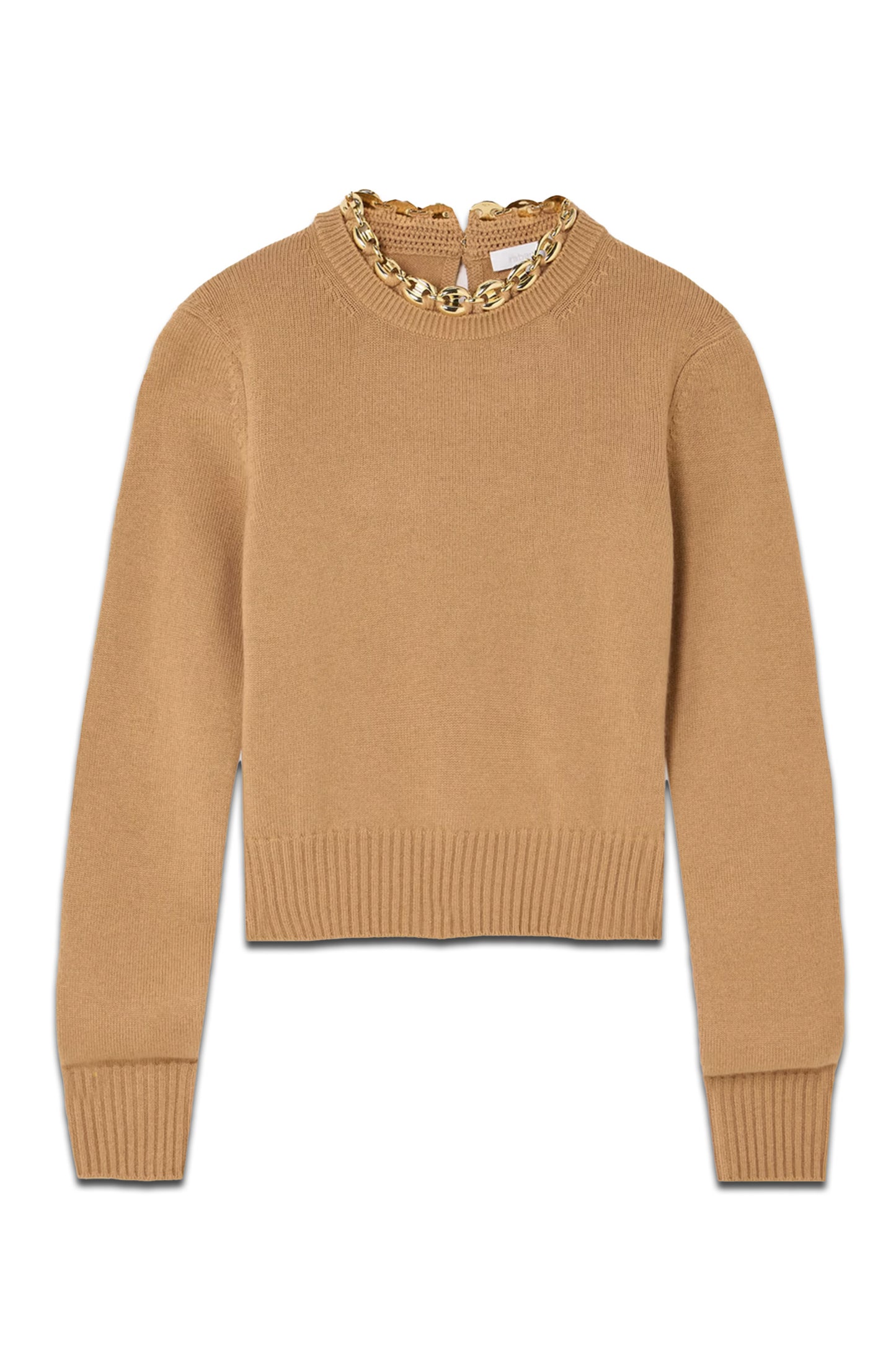 Chainmail-embellished wool and cashmere-blend sweater
