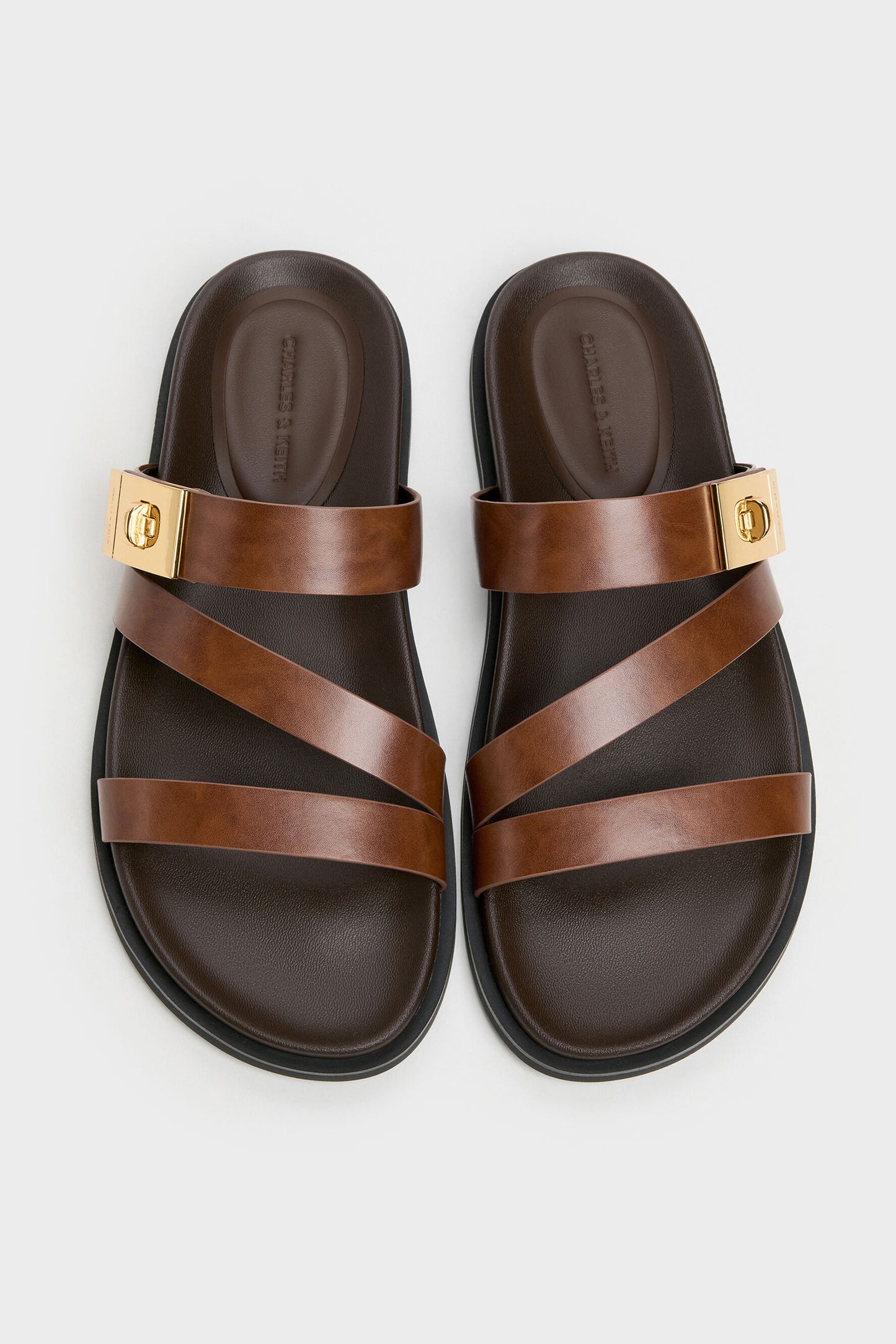 Aelin Metallic-Buckle Strappy Sandals
