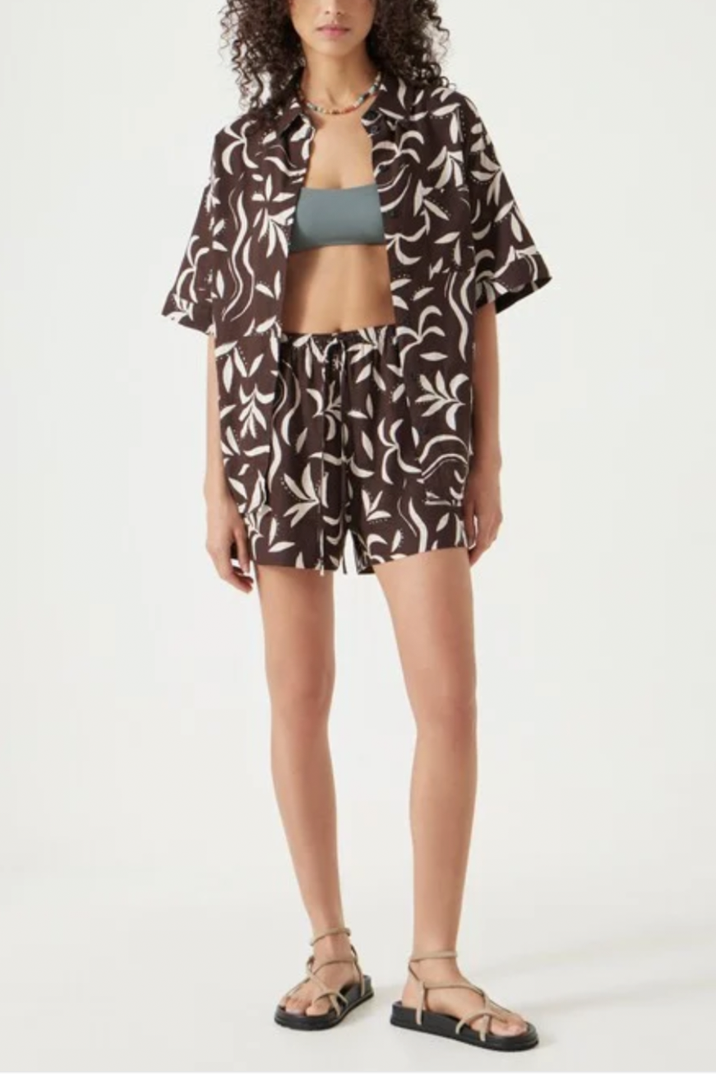 Printed Linen Blend Shirt