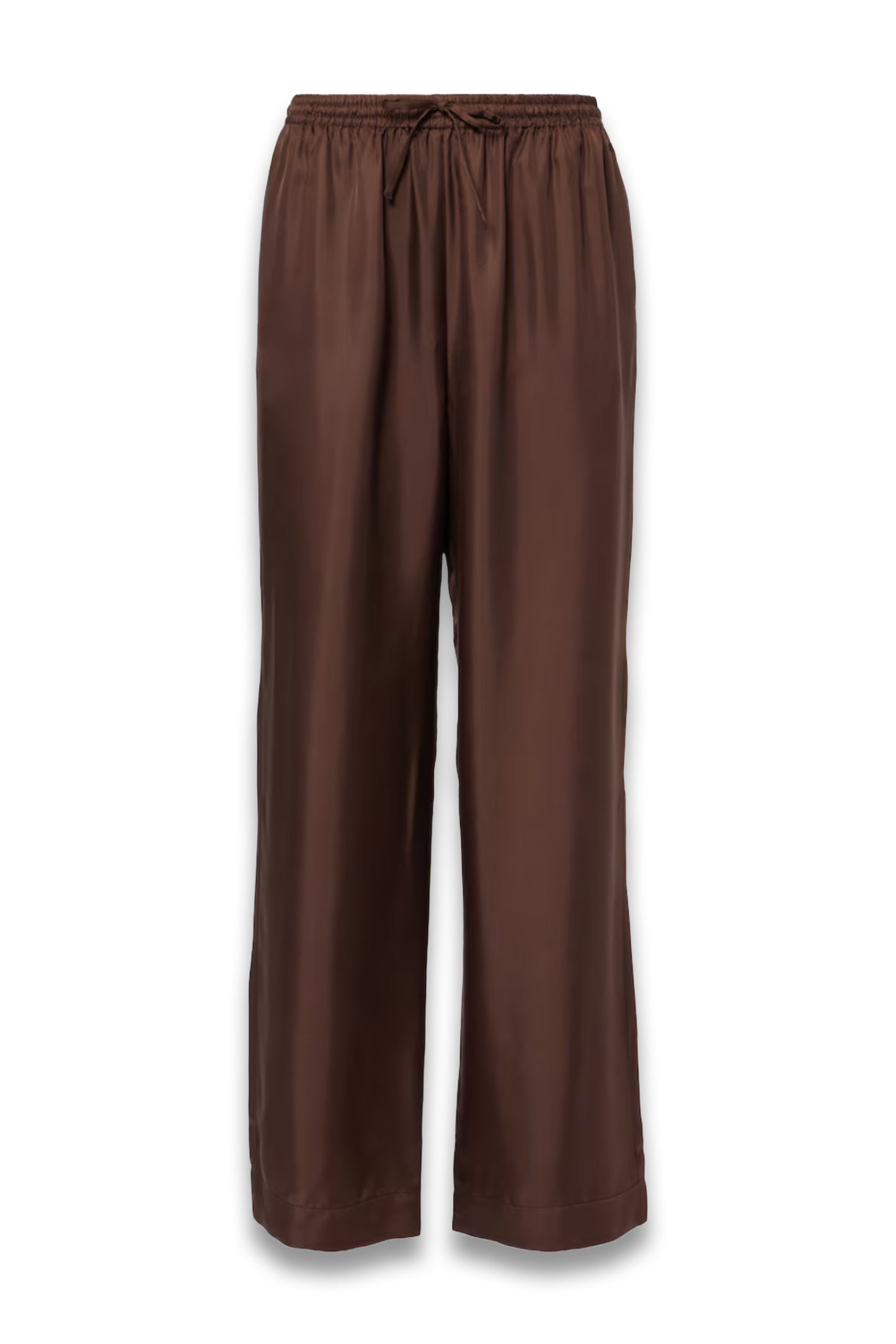Aurelia Silk Twill Wide-Leg Pants