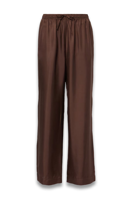 Aurelia Silk Twill Wide-Leg Pants