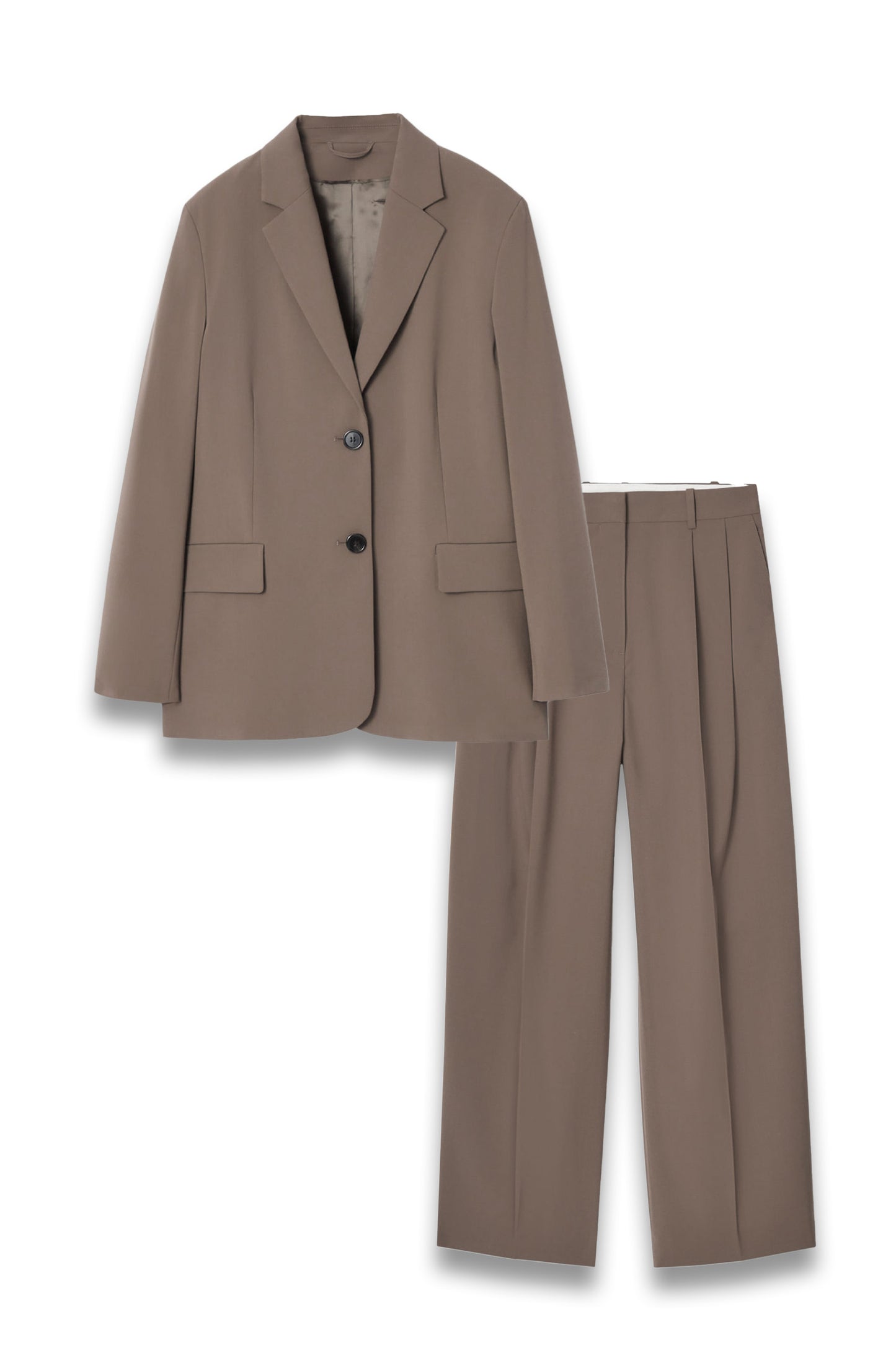 Relaxed Single-breasted Wool-Blend Blazer and Trousers