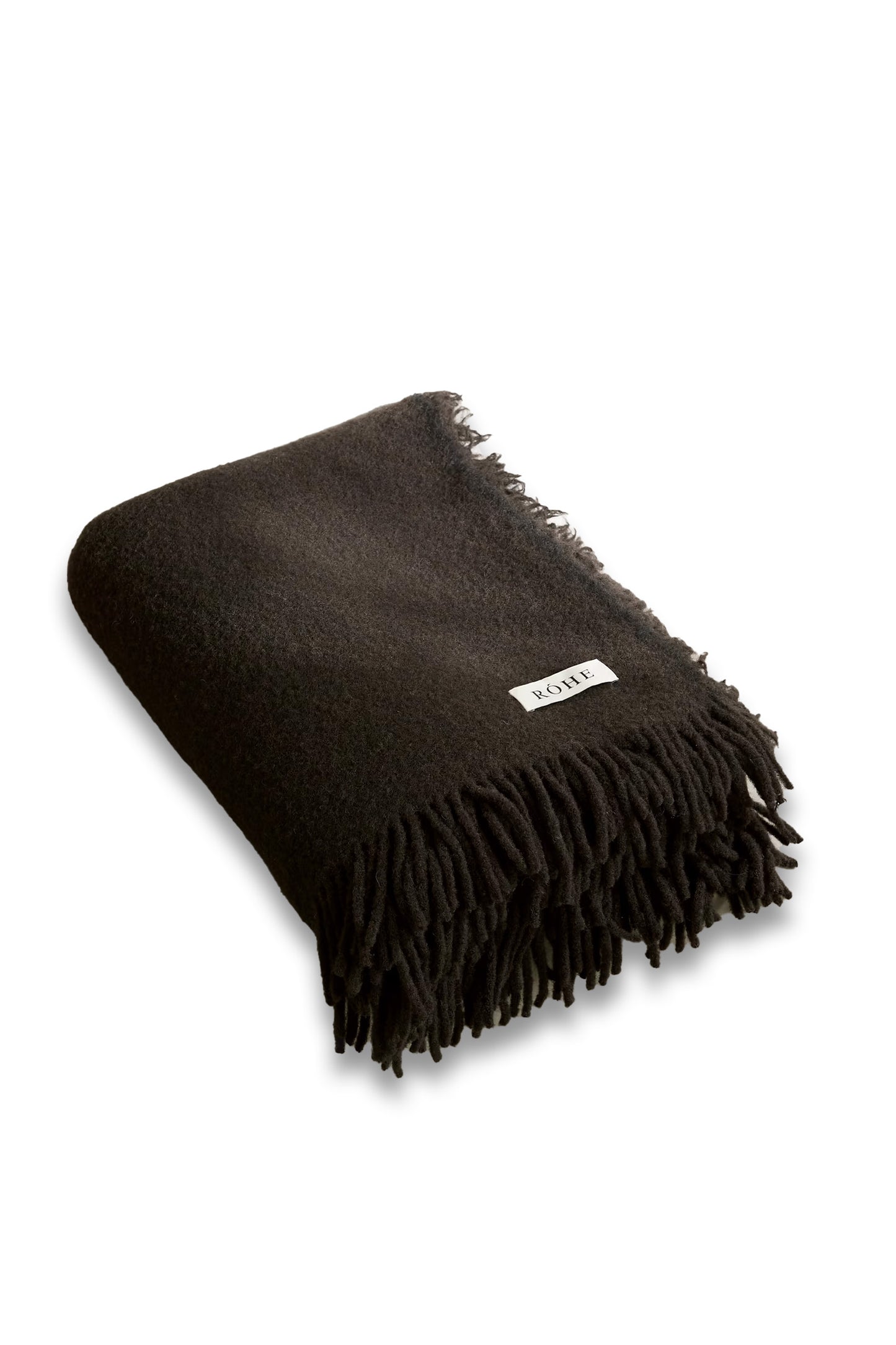 Fringed Wool-blend Blanket