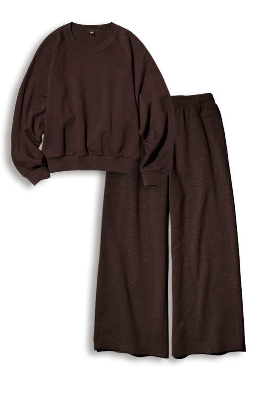 Cropped Sweatshirt and Wide Trousers