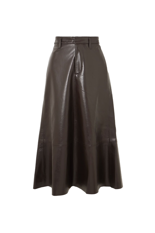 Cassia Recycled Leather-blend Midi Skirt