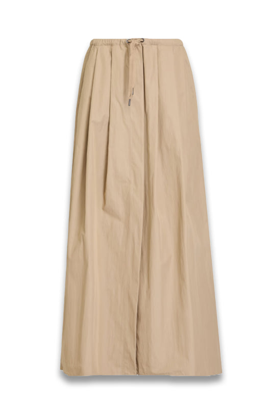 Pleated Cotton-Gabardine Maxi Skirt