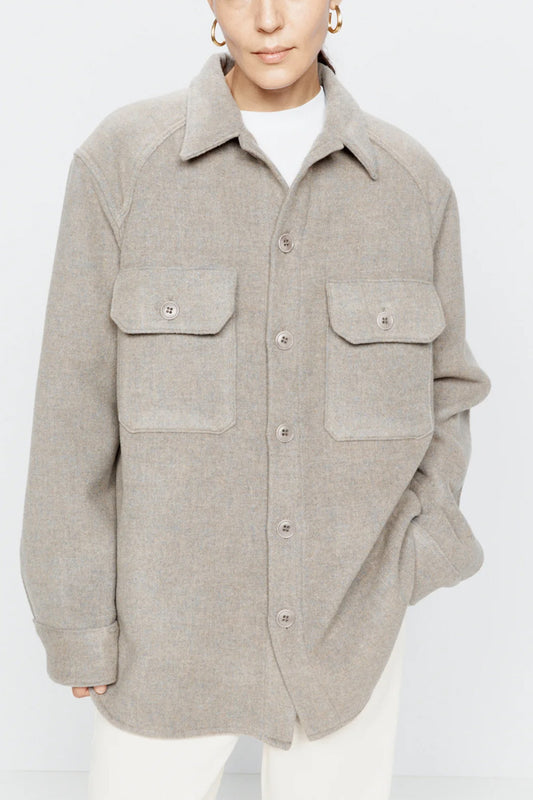Oversized Brushed-wool Shacket
