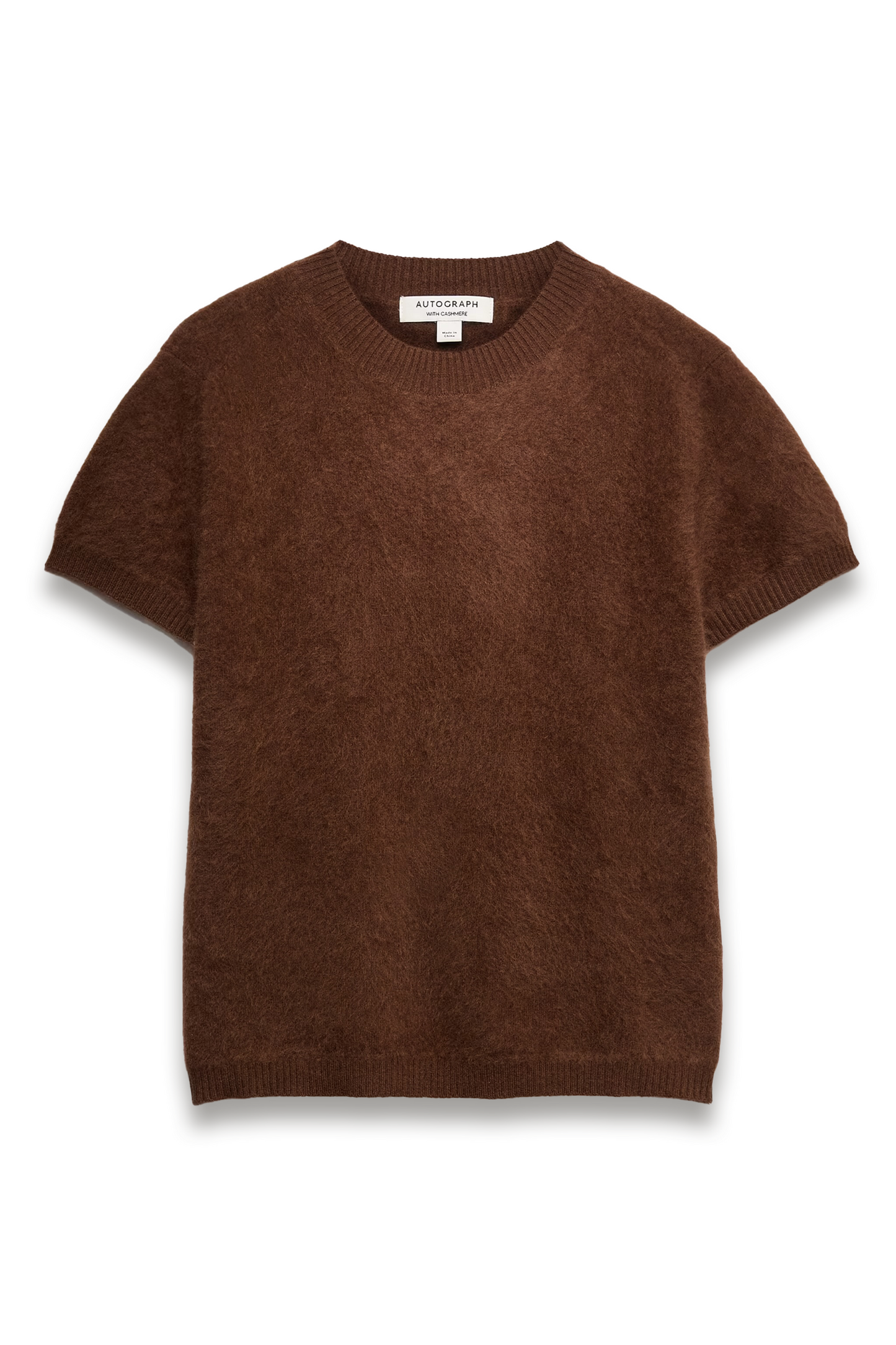Wool-rich Brushed Knitted Top with Cashmere