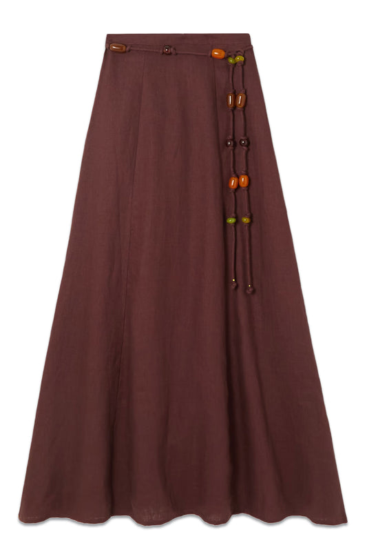 + NET SUSTAIN + Monikh Es Raco Paneled Linen Maxi Skirt