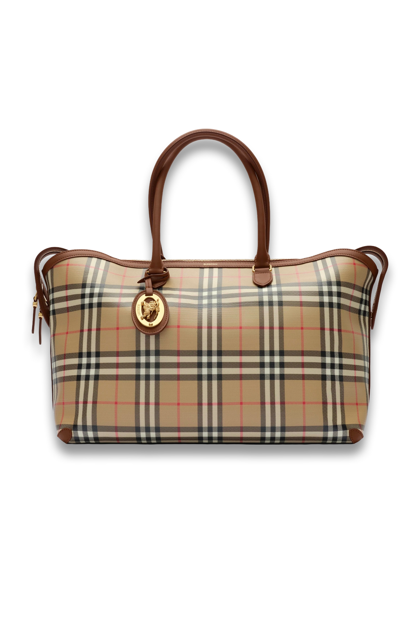 Medium Check Zip Tote