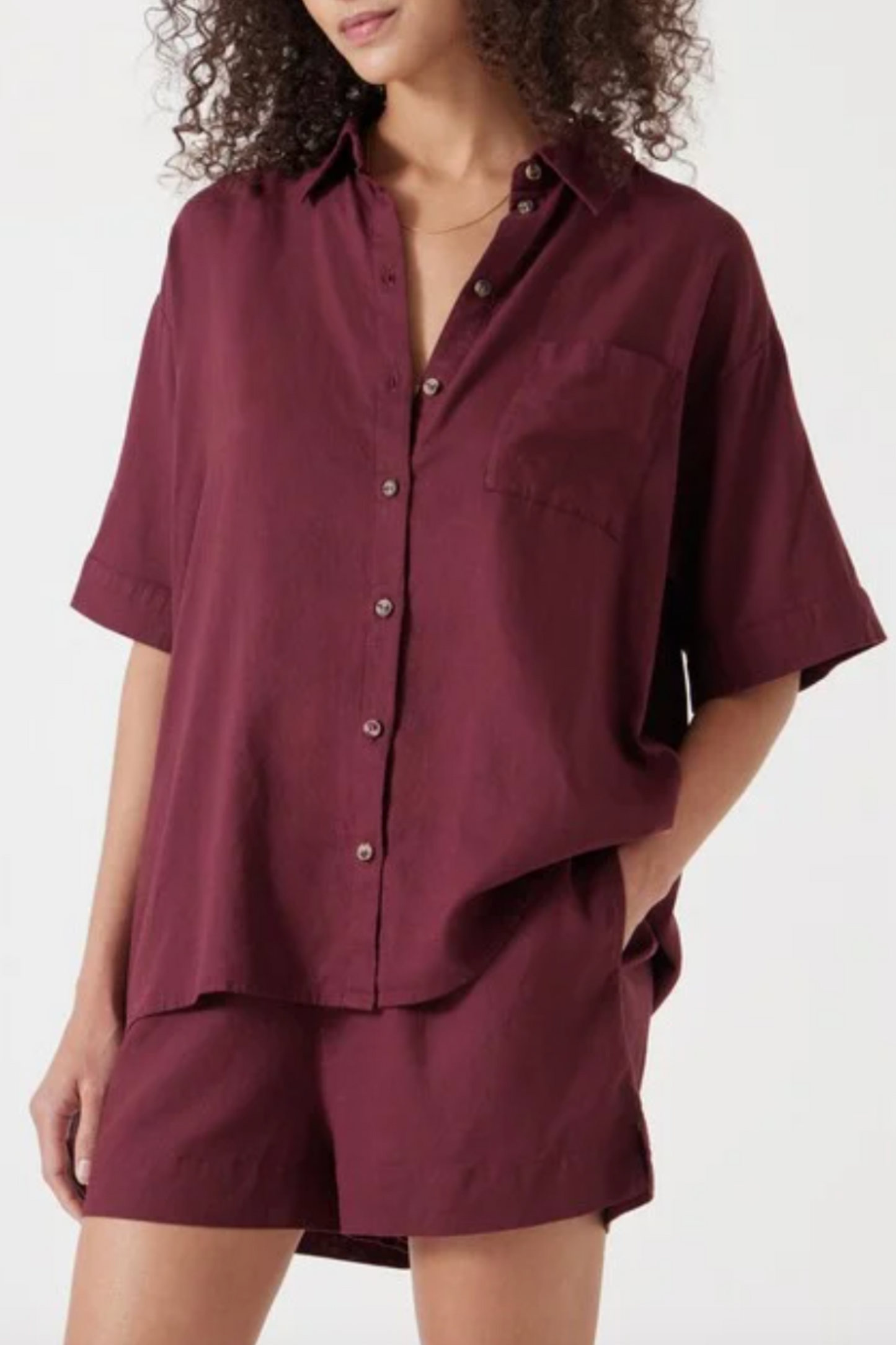 Lana Linen Blend Shirt & Shorts Set