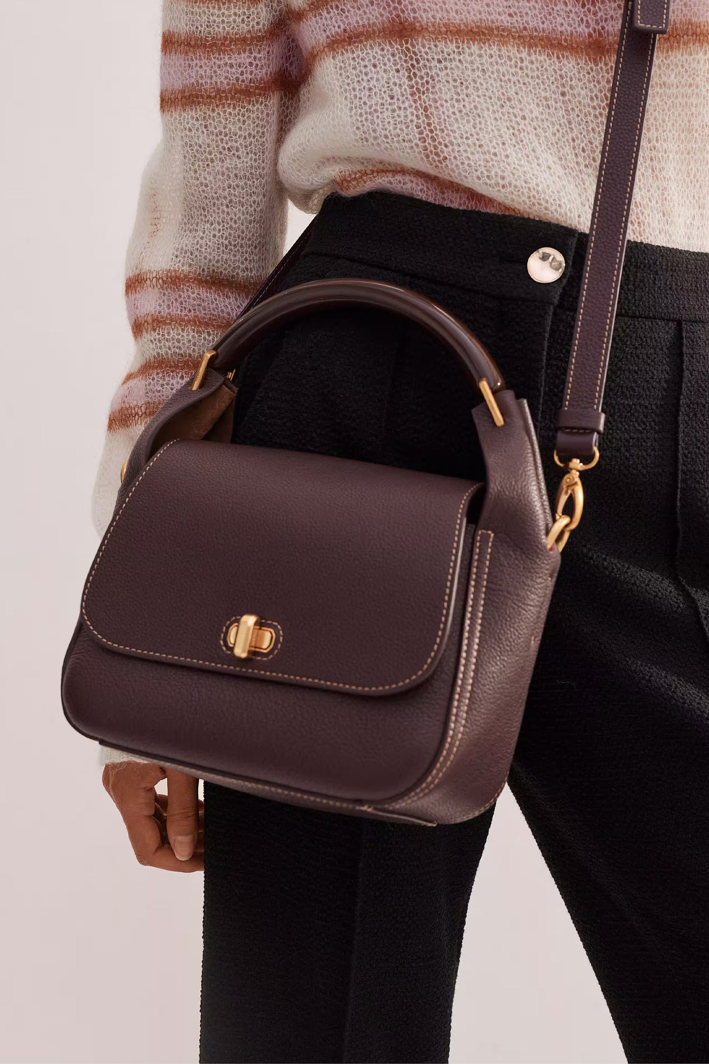 Resin Handle Crossbody Bag