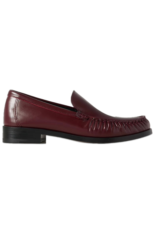 67 ruched leather loafers
