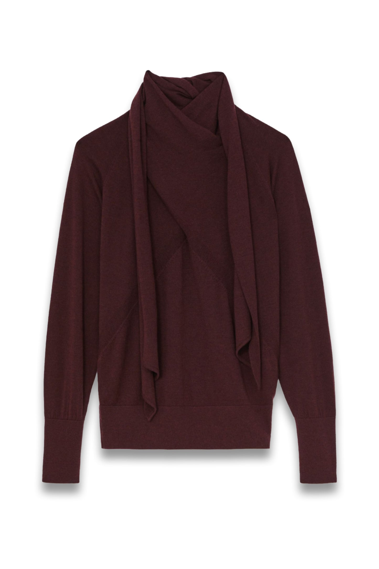 Wool Scarf-Tie Draped Jumper