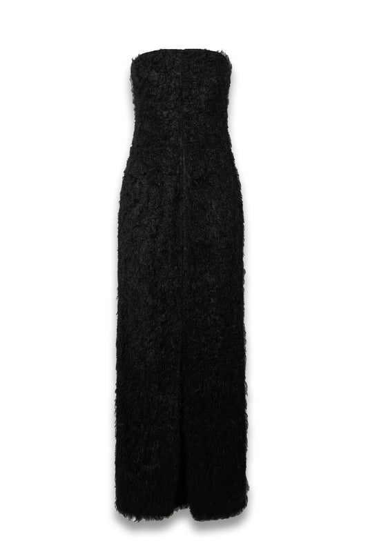 Strapless fil coupé maxi dress