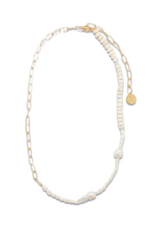 Caspian Pearl & 18kt Gold-plated Necklace