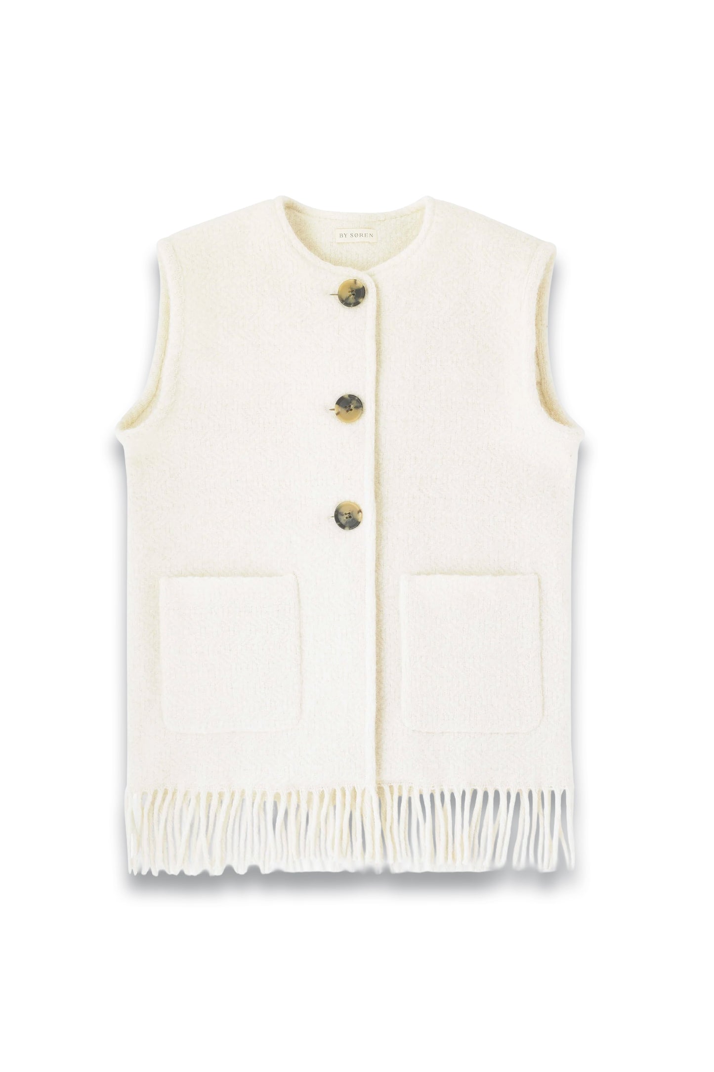 Frida Gilet - Cream Fringe