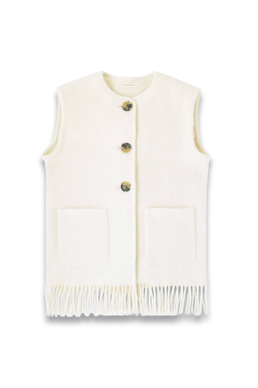 Frida Gilet - Cream Fringe