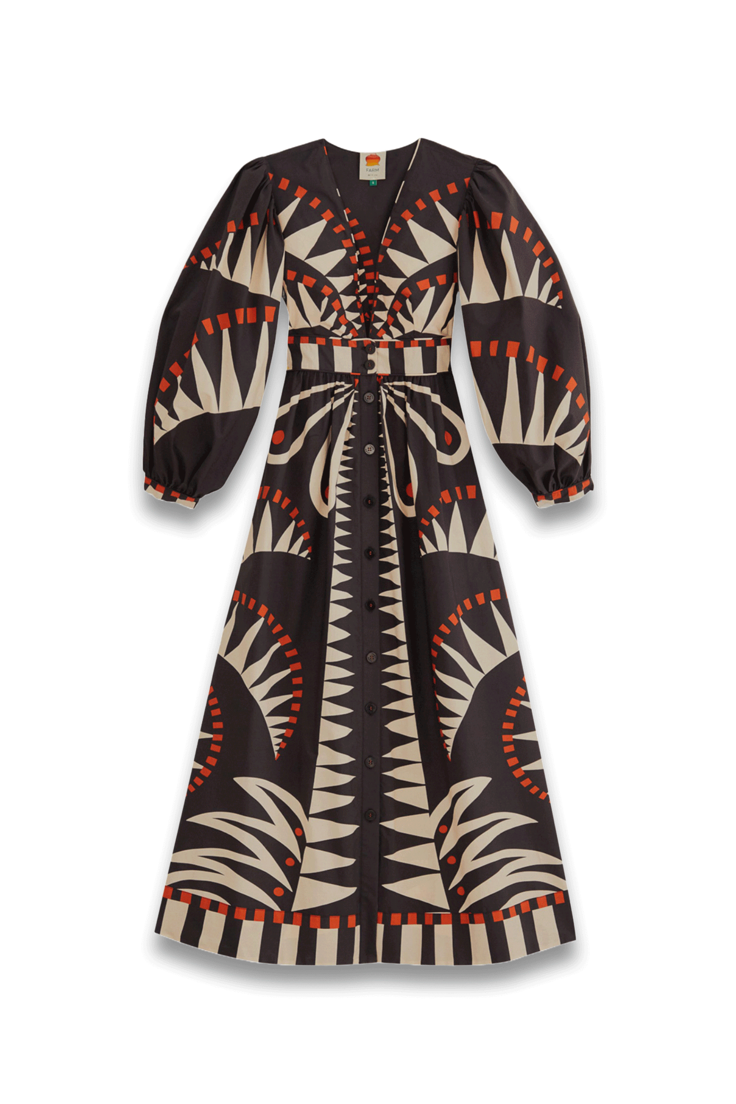 Black Coconut Grove Puff-Sleeve Maxi Dress