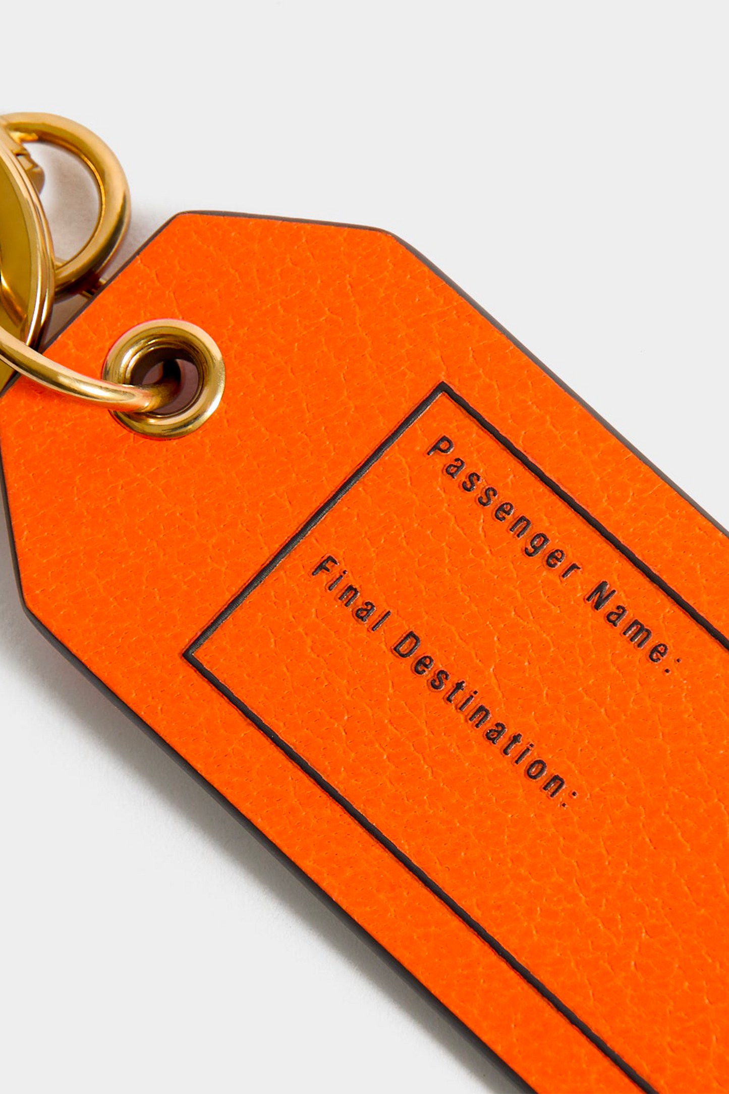 Cabin Baggage Charm in Capra Leather Orange and White