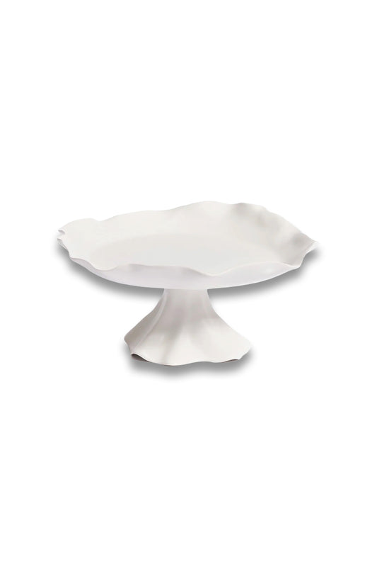 Small Fluted Cake Stand, Vellum