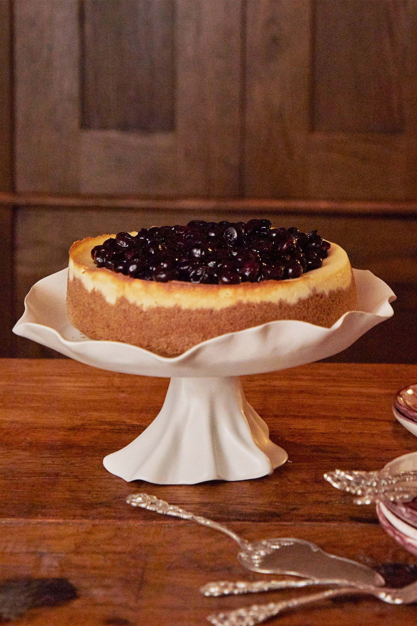 Small Fluted Cake Stand, Vellum